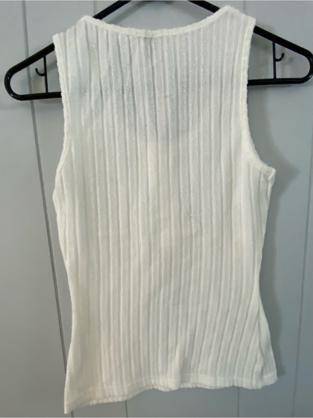 SHEIN White Ribbed Knit Tank Top